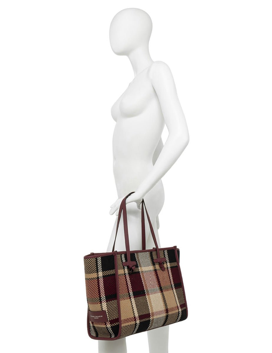 borsa marcella tartan bordeaux - gianni chiarini - shopper
