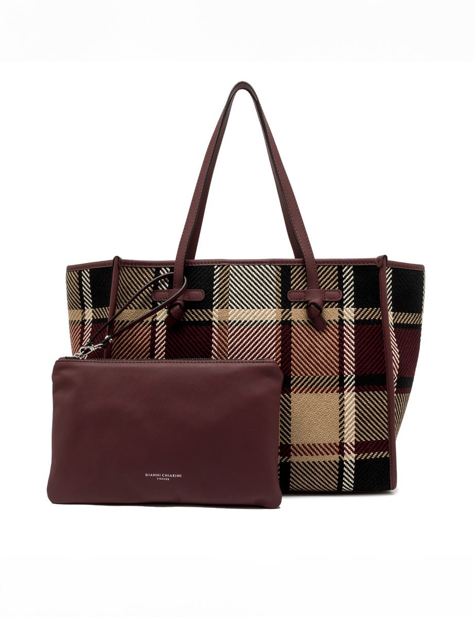 borsa marcella tartan bordeaux - gianni chiarini - shopper