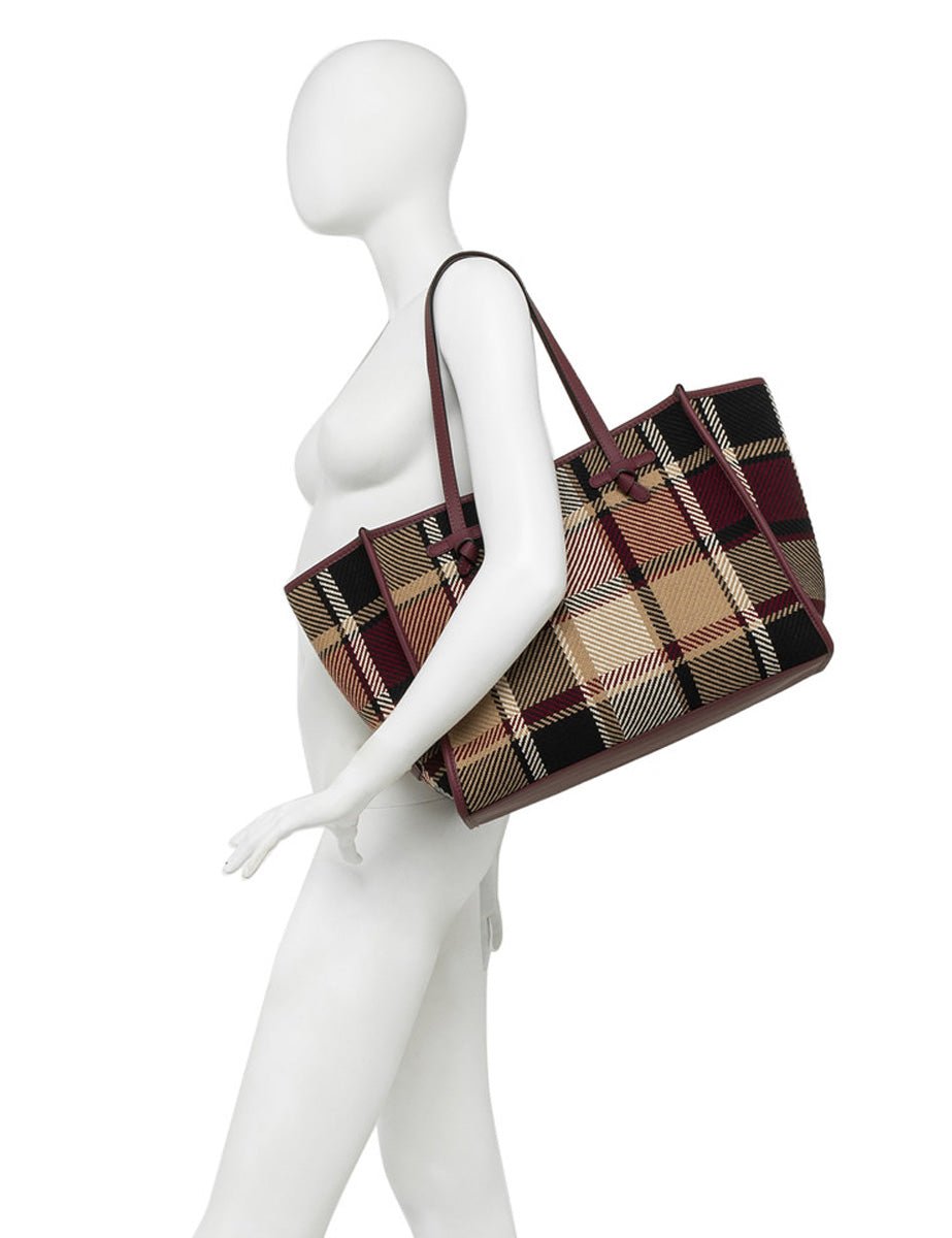 borsa marcella tartan bordeaux - Frida SRL