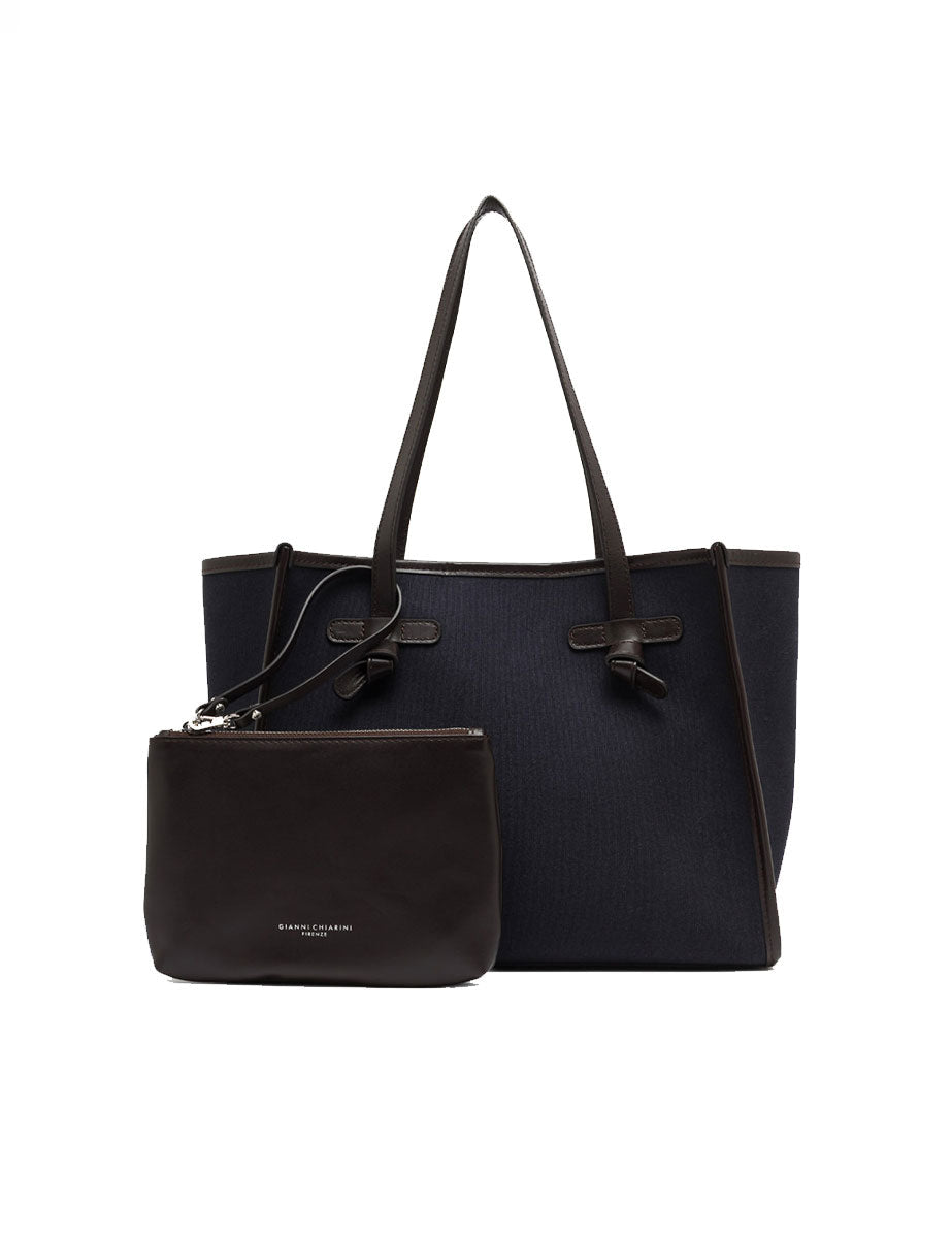 borsa marcella tessuto blu - gianni chiarini - shopper