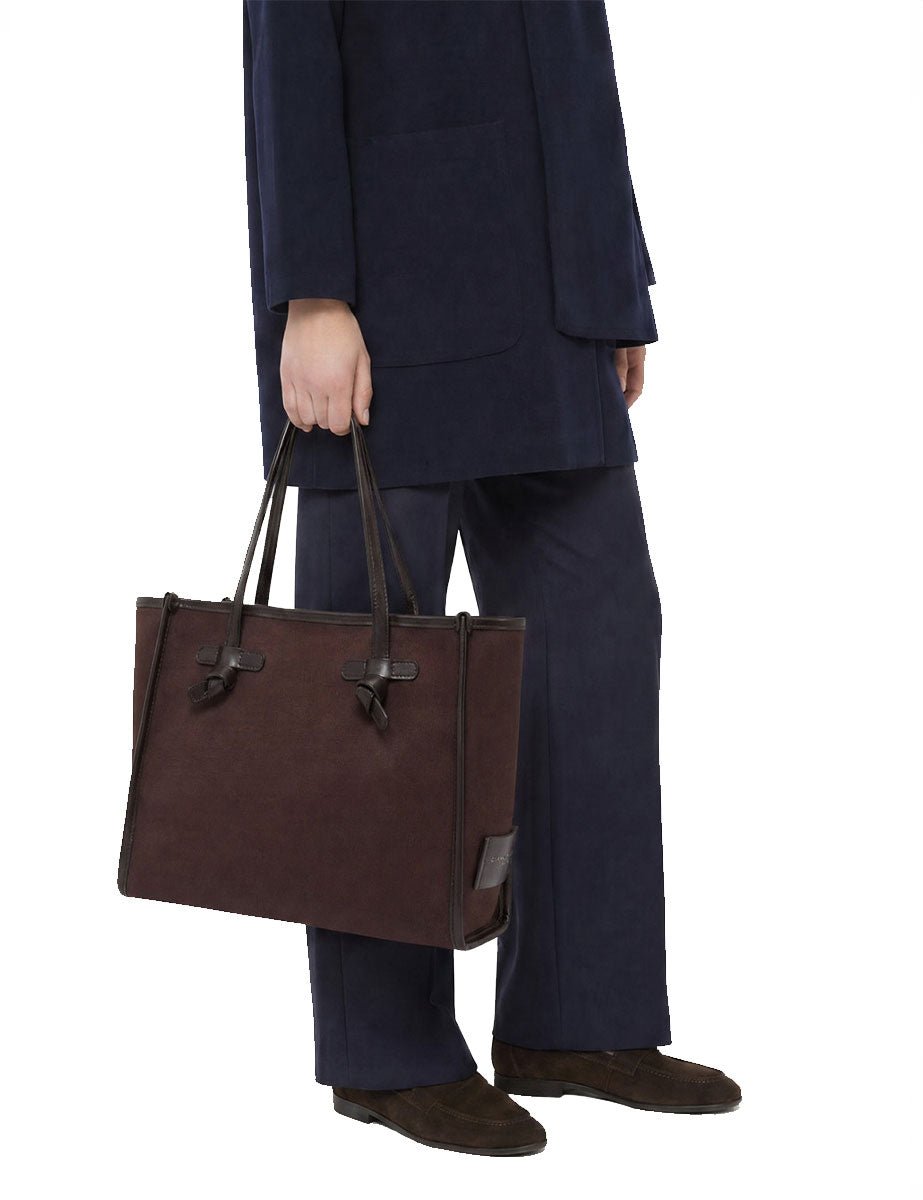 borsa marcella tessuto marrone scuro - gianni chiarini - shopper