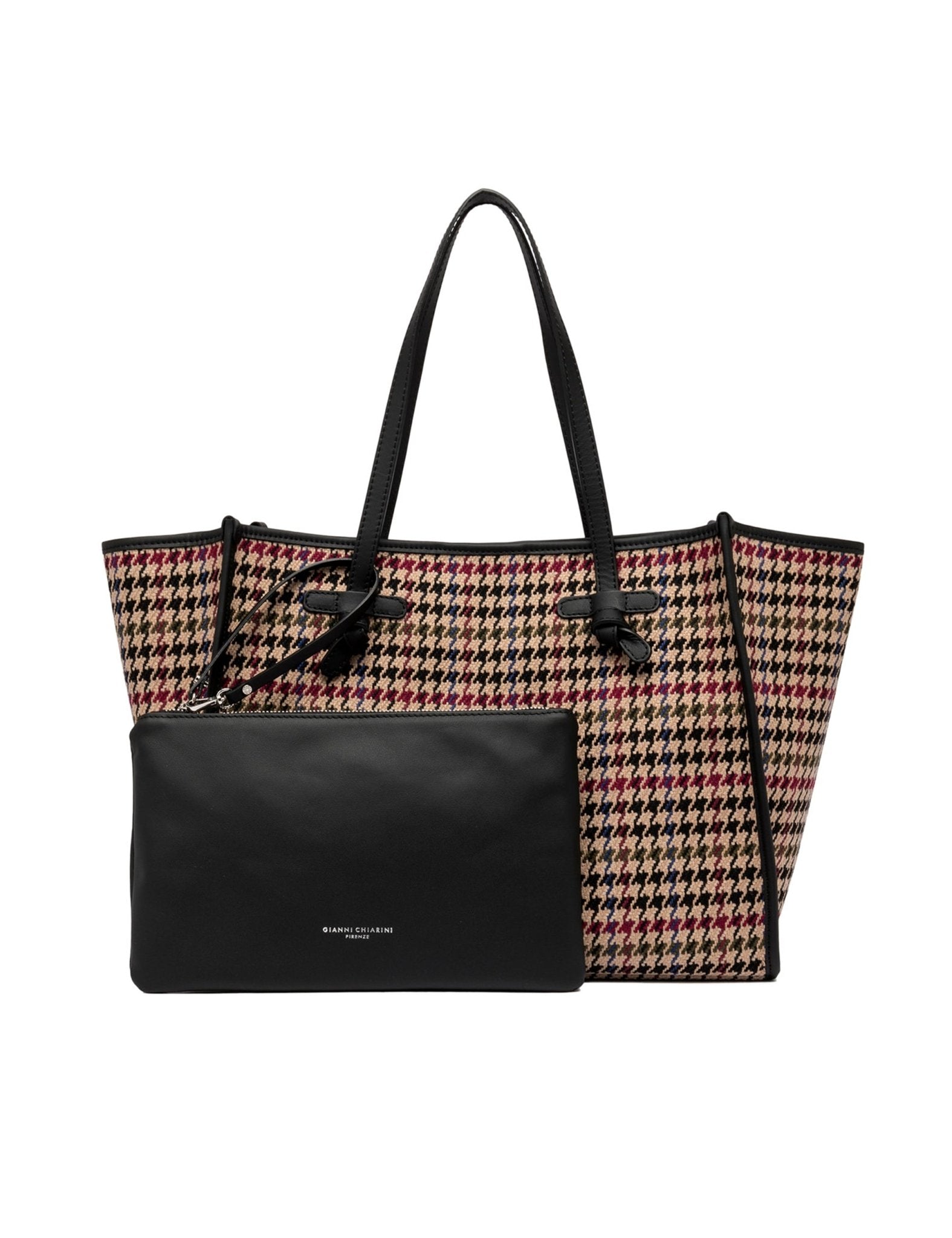 borsa marcella tessuto pied de poule - gianni chiarini - shopper