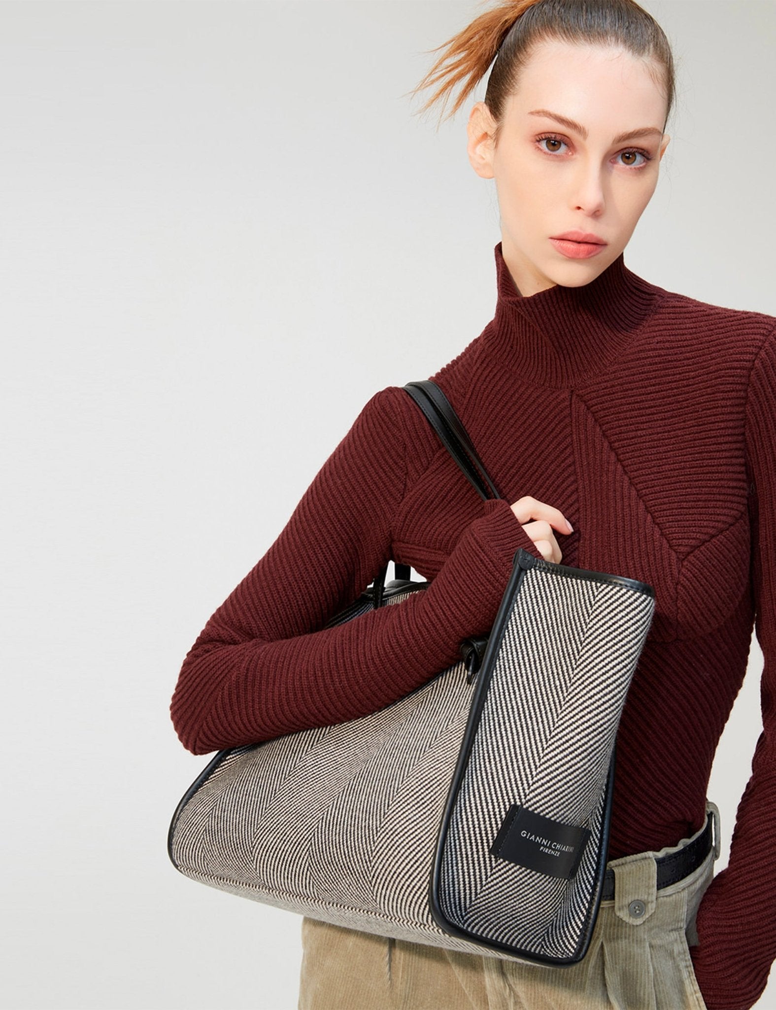 borsa marcella tessuto righe - Frida SRL