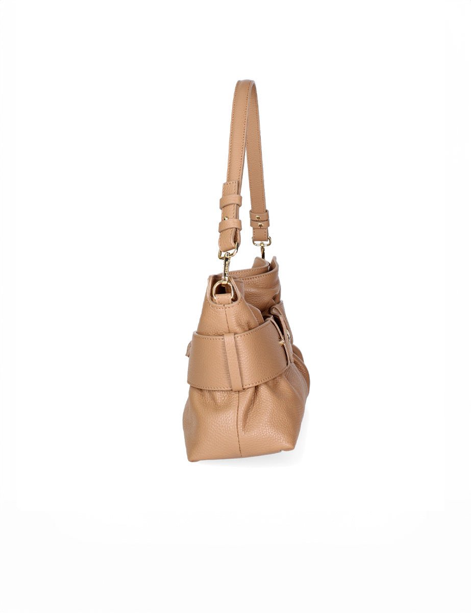 borsa moschettone big pelle caramel - my best bag - clutch