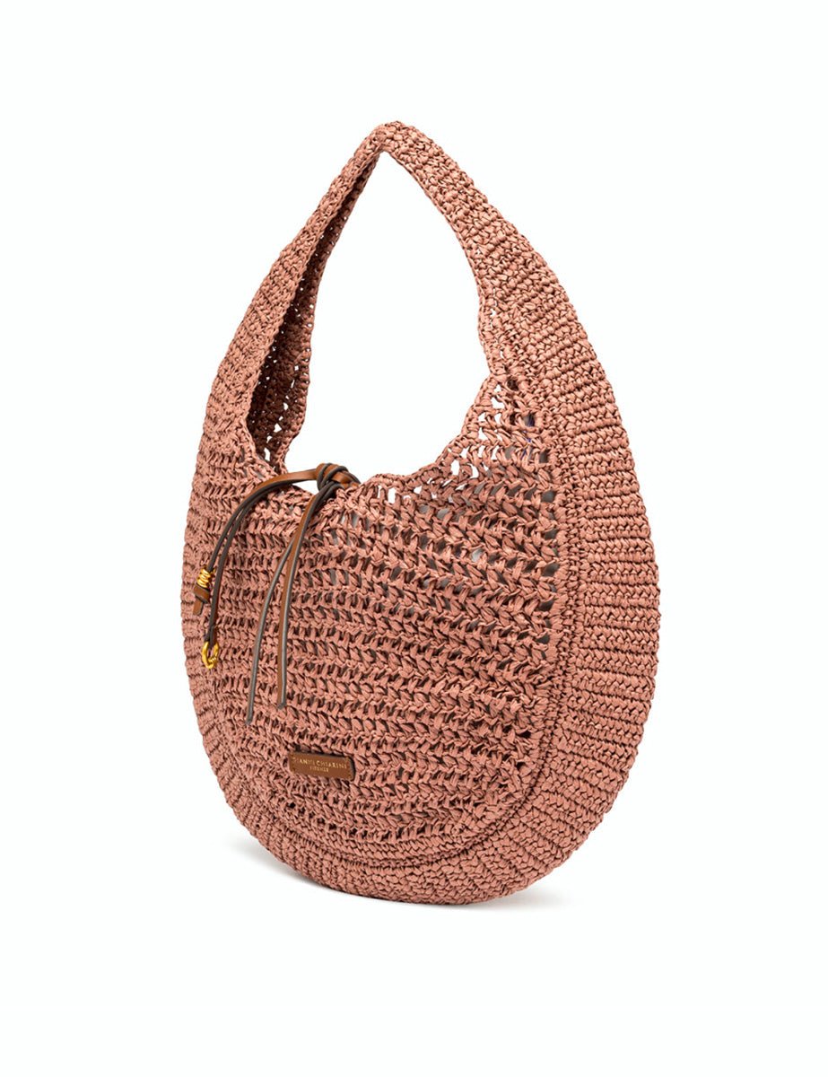 borsa nefeli crochet blush - gianni chiarini - shopper