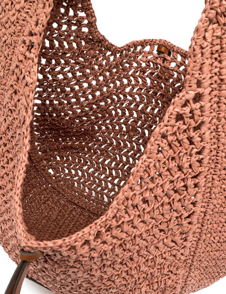 borsa nefeli crochet blush - gianni chiarini - shopper