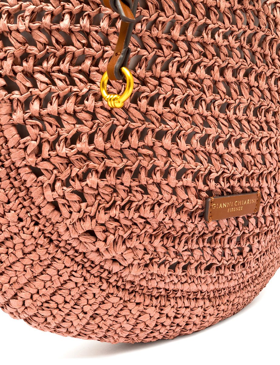 borsa nefeli crochet blush - gianni chiarini - shopper