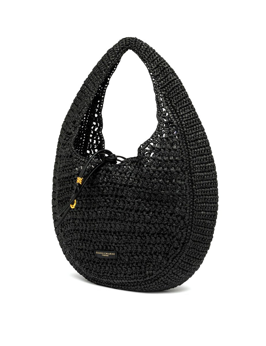 borsa nefeli crochet nero - gianni chiarini - shopper