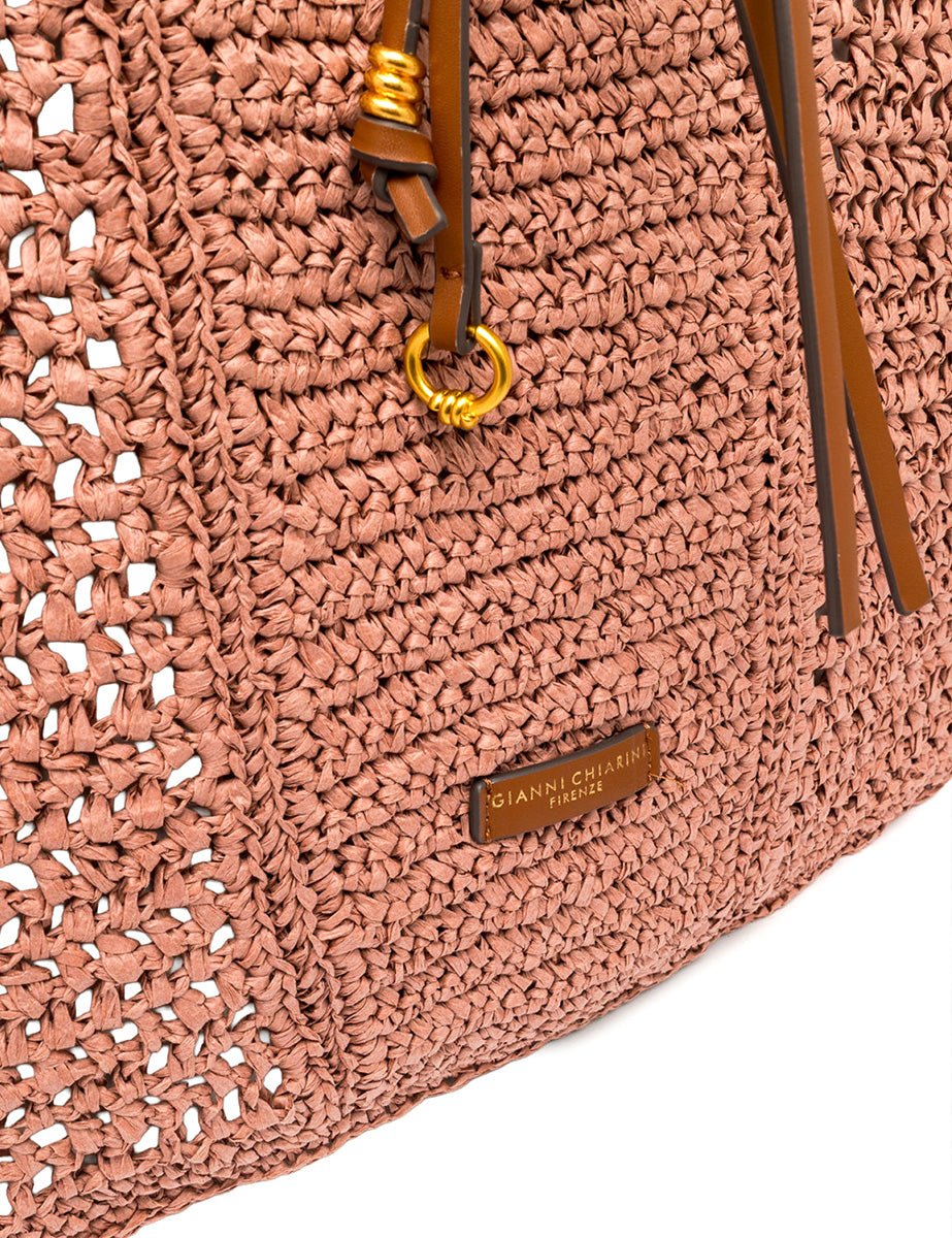 borsa nefeli crochet square blush - gianni chiarini - shopper