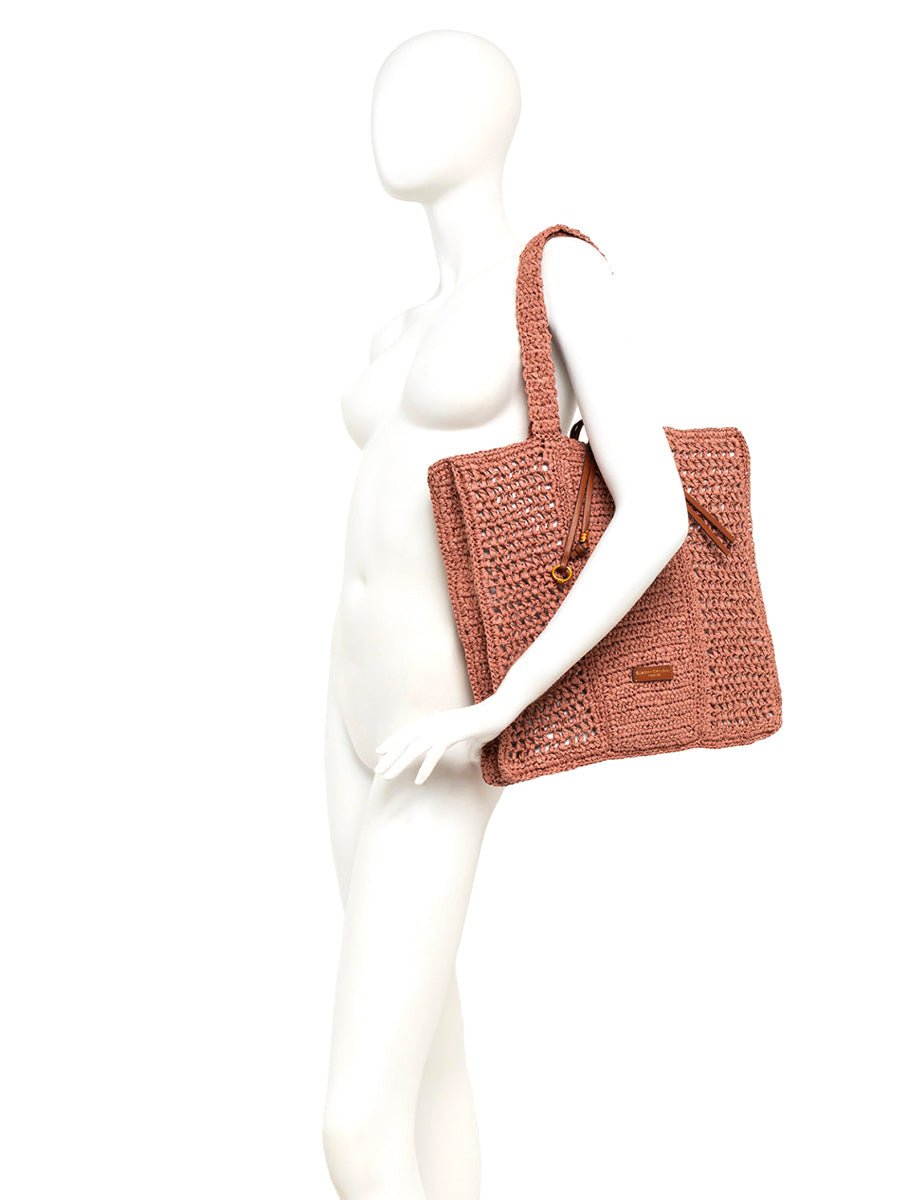 borsa nefeli crochet square blush - gianni chiarini - shopper