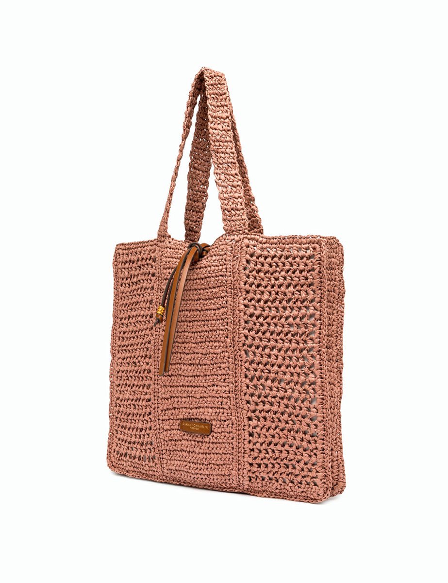 borsa nefeli crochet square blush - gianni chiarini - shopper