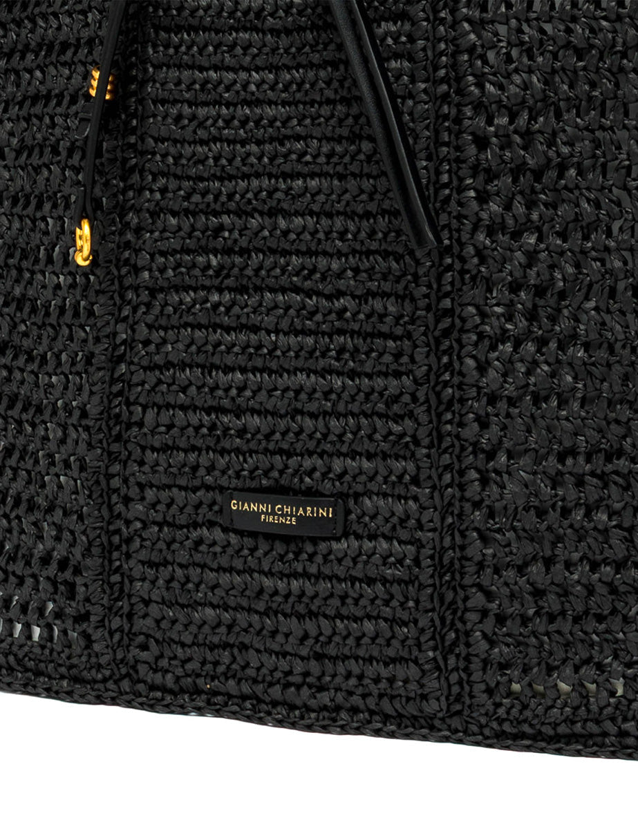 borsa nefeli crochet square nero - gianni chiarini - shopper
