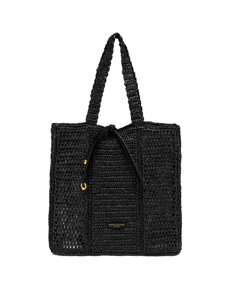 borsa nefeli crochet square nero - gianni chiarini - shopper