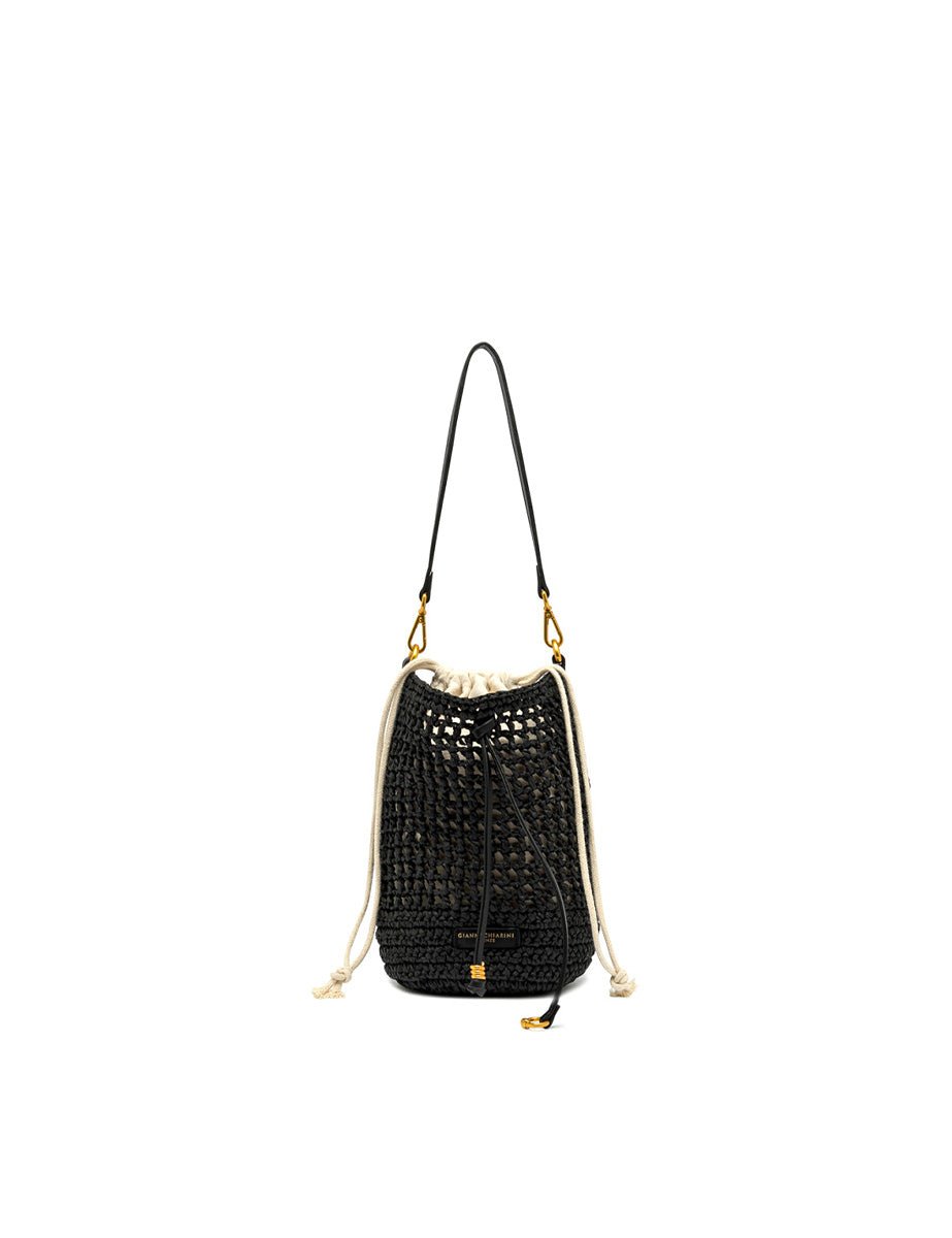 borsa nefeli secchiello crochet nero - gianni chiarini - clutch