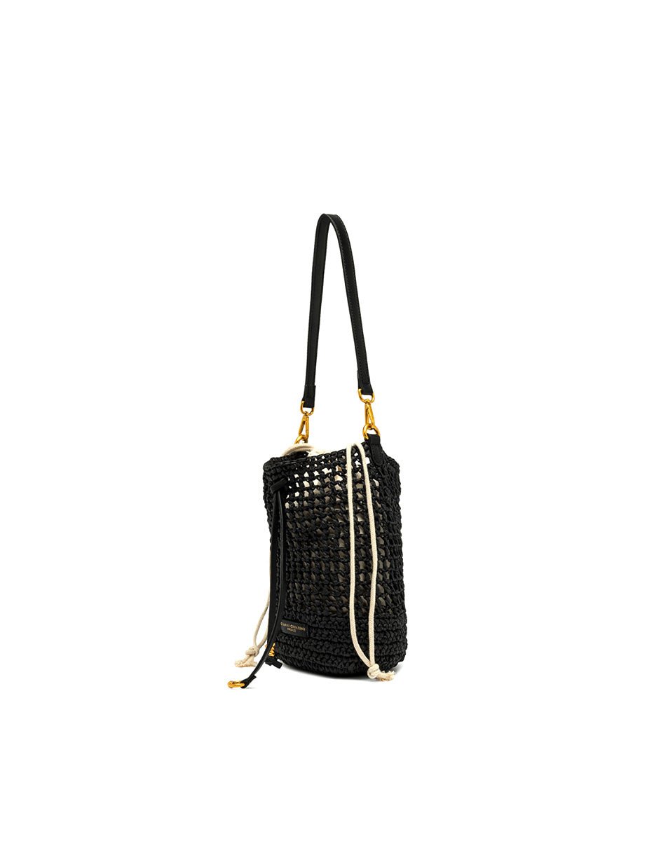 borsa nefeli secchiello crochet nero - gianni chiarini - clutch