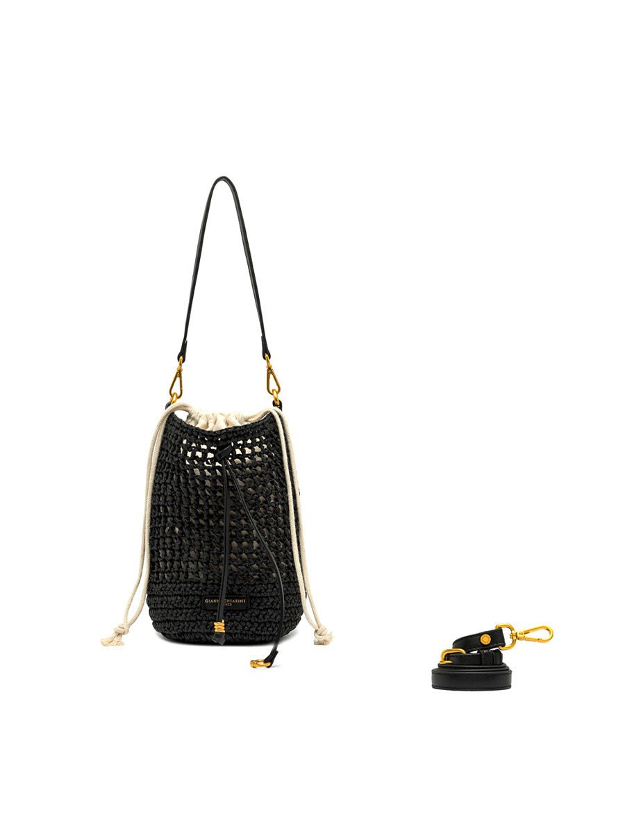 borsa nefeli secchiello crochet nero - gianni chiarini - clutch
