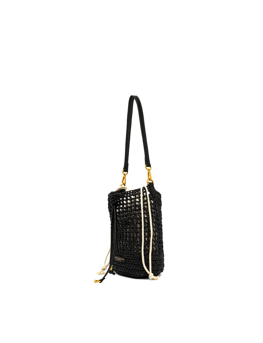 borsa nefeli secchiello crochet nero - gianni chiarini - clutch