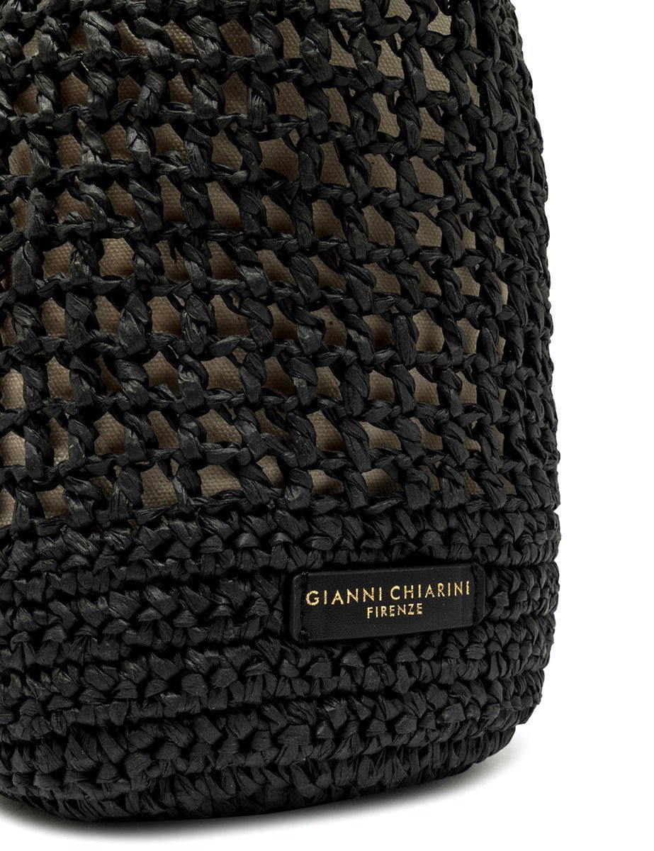 borsa nefeli secchiello crochet nero - gianni chiarini - clutch