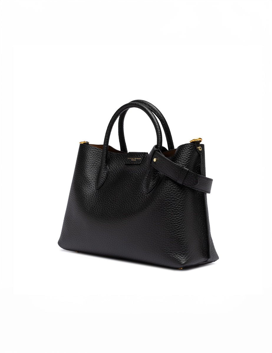 borsa pelle aretha nero castoro - gianni chiarini - shopper