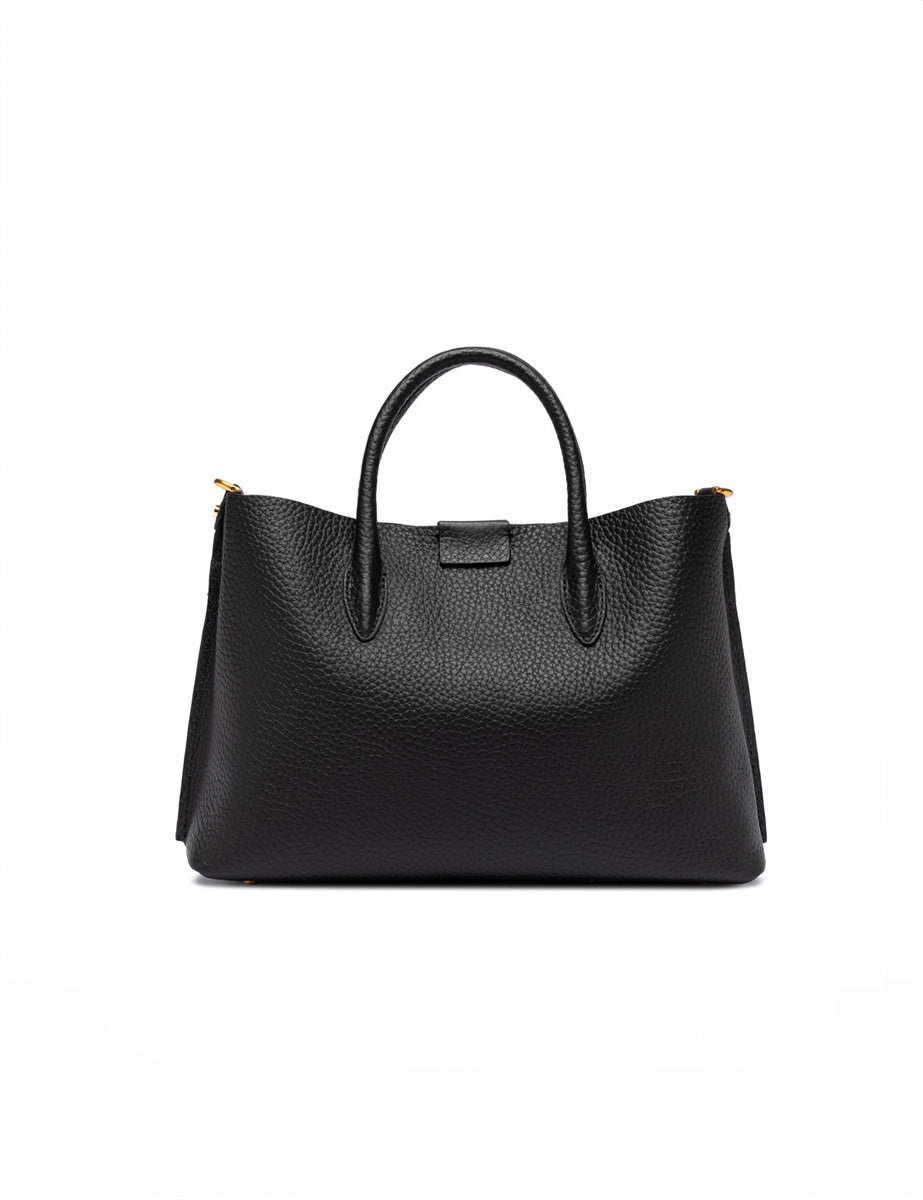 borsa pelle aretha nero castoro - gianni chiarini - shopper