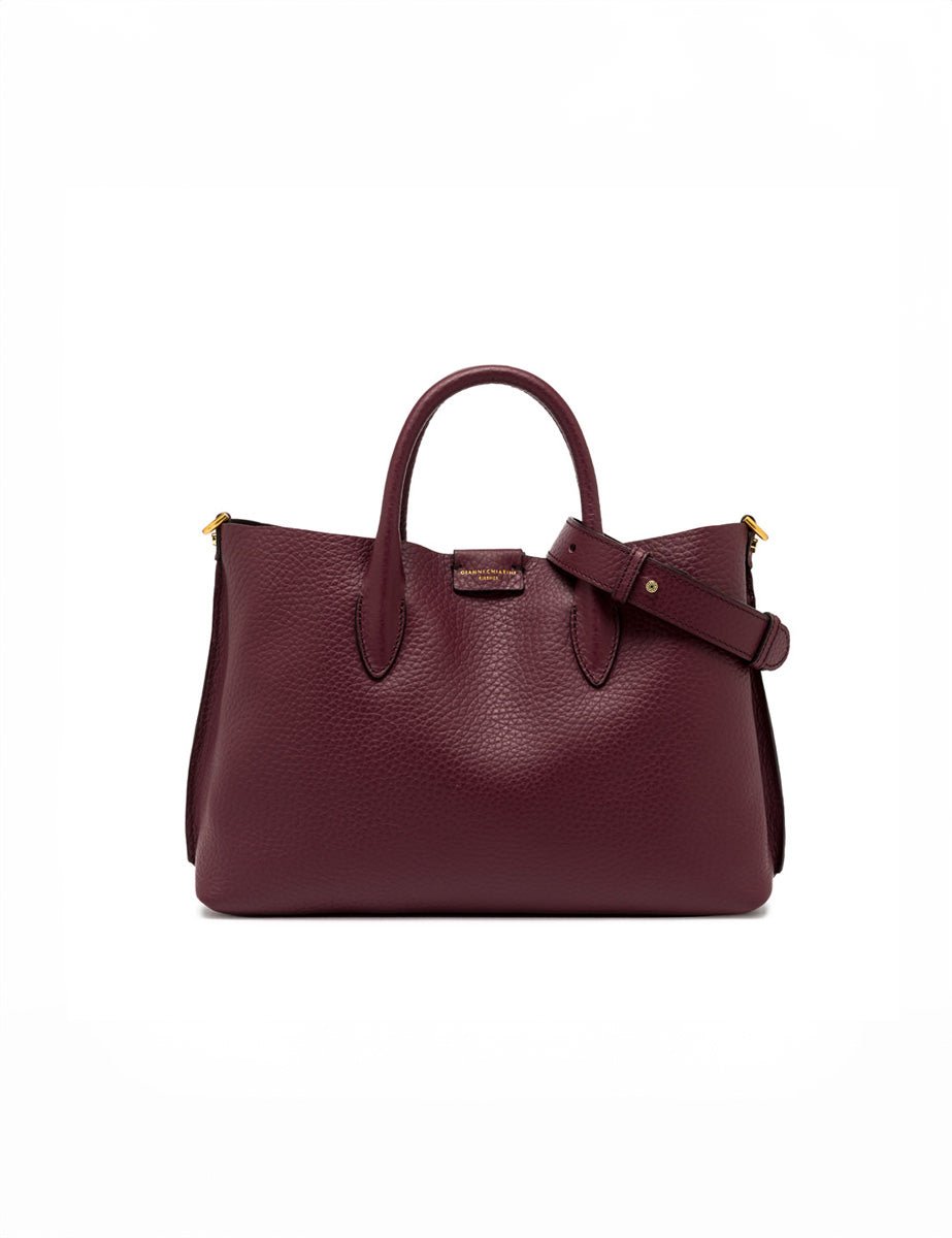 borsa pelle aretha wine berry moro - gianni chiarini - shopper