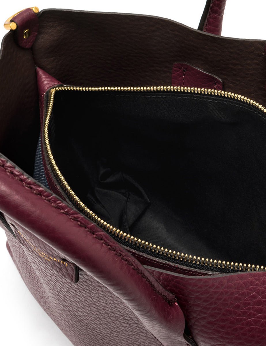 borsa pelle aretha wine berry moro - gianni chiarini - shopper