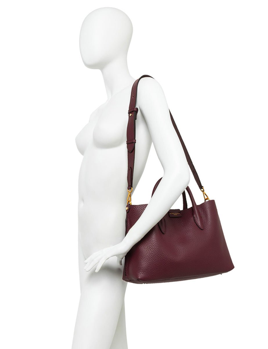 borsa pelle aretha wine berry moro - gianni chiarini - shopper