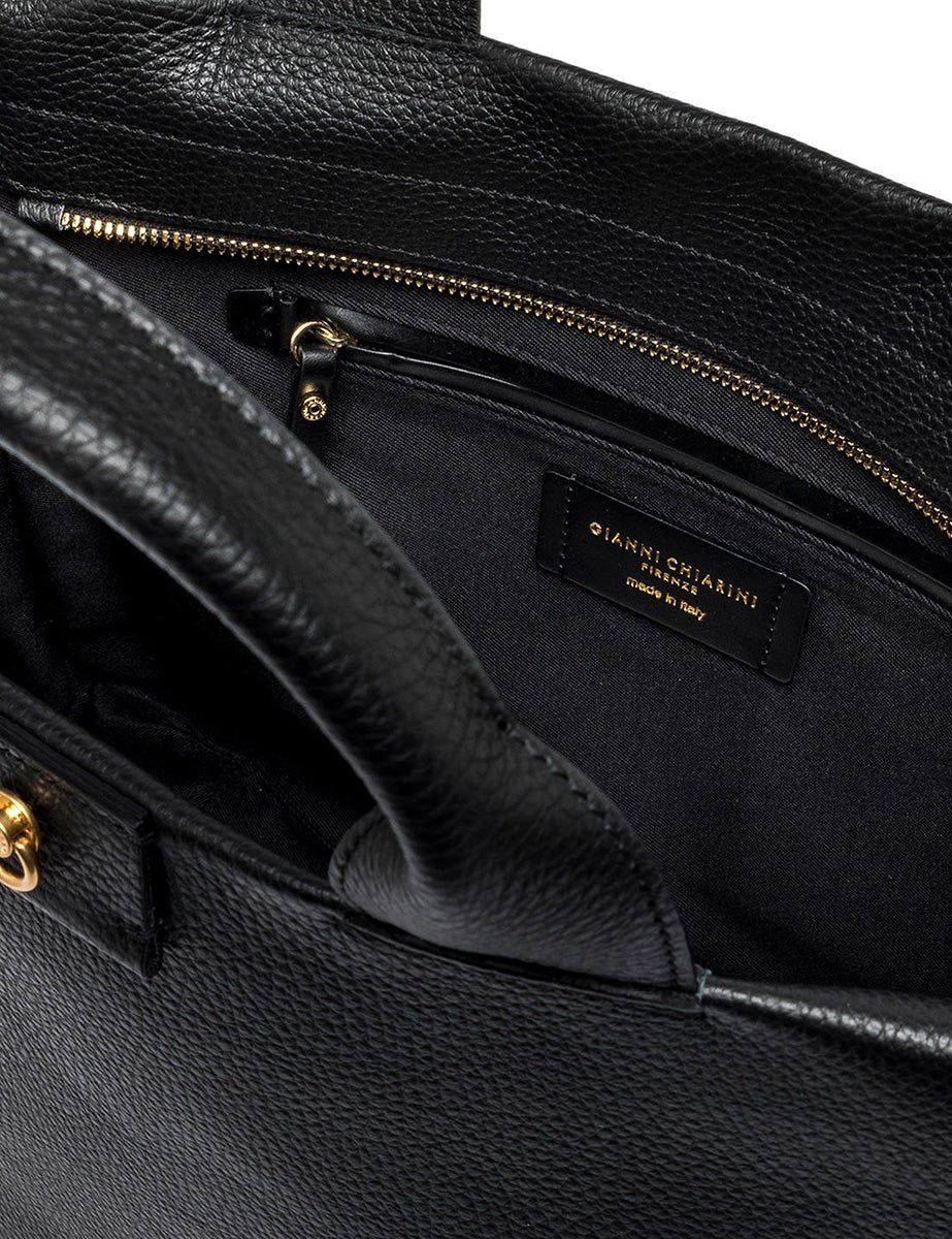 borsa pelle armonia nero - gianni chiarini - shopper