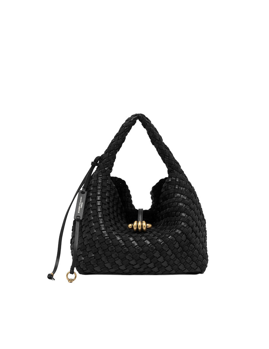borsa pelle aurelie nero - gianni chiarini - shopper