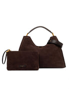 borsa pelle aurora marrone scuro - gianni chiarini - shopper