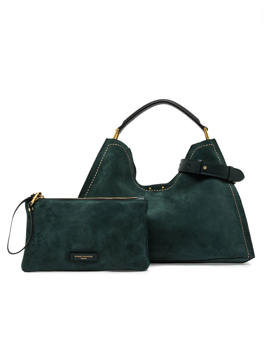 borsa pelle aurora verde - gianni chiarini - shopper