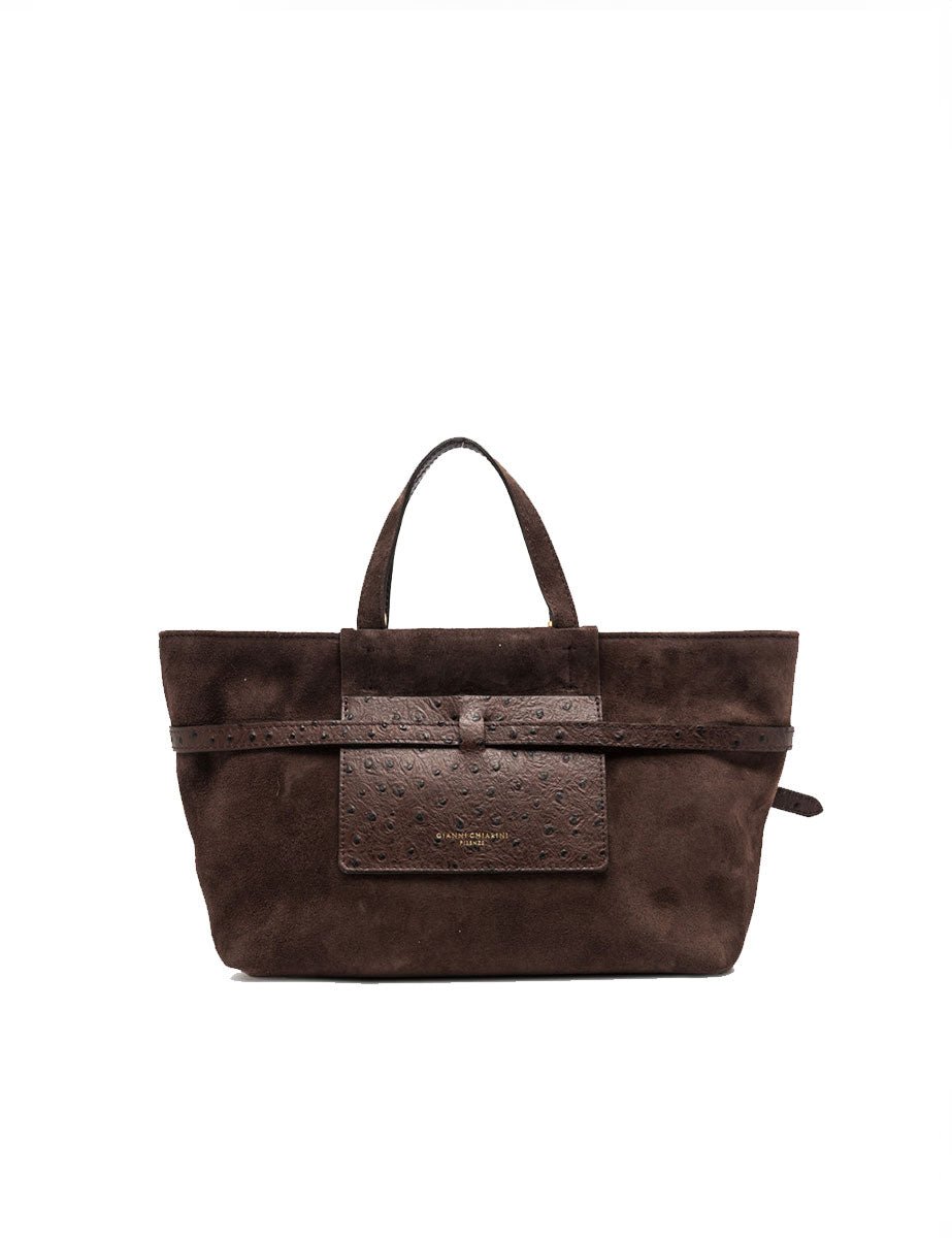 borsa pelle belty marrone scuro - gianni chiarini - shopper
