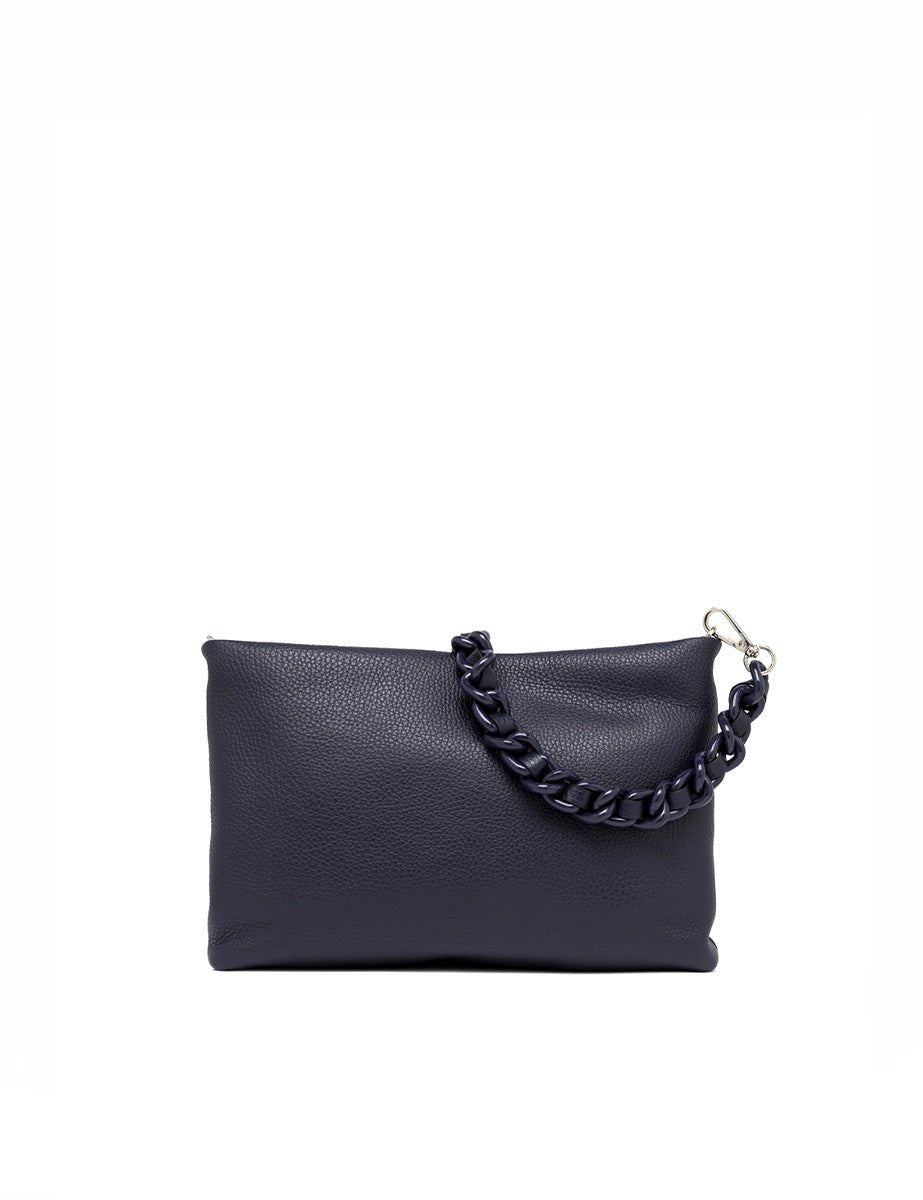 borsa pelle brenda navy - gianni chiarini - clutch