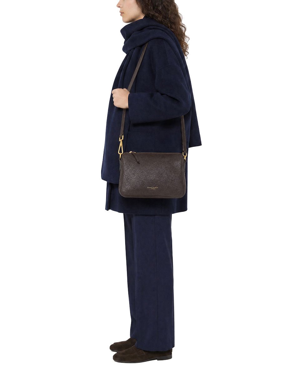 borsa pelle brooke marrone espresso - gianni chiarini - clutch