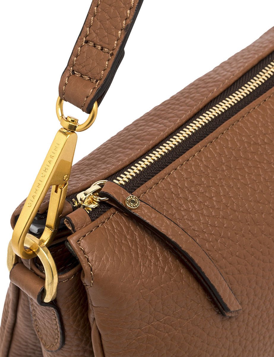 borsa pelle brooke marrone noce - gianni chiarini - clutch