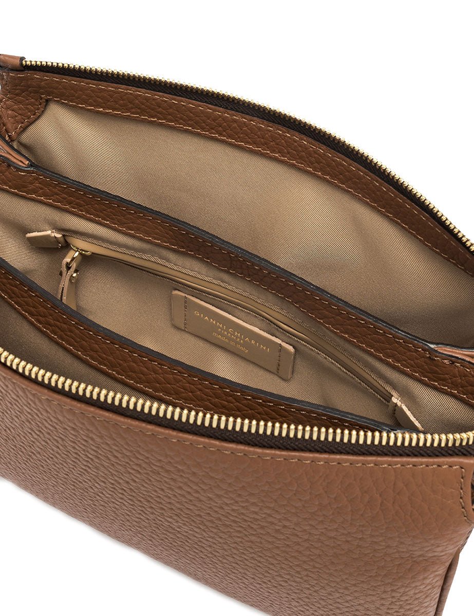 borsa pelle brooke marrone noce - gianni chiarini - clutch