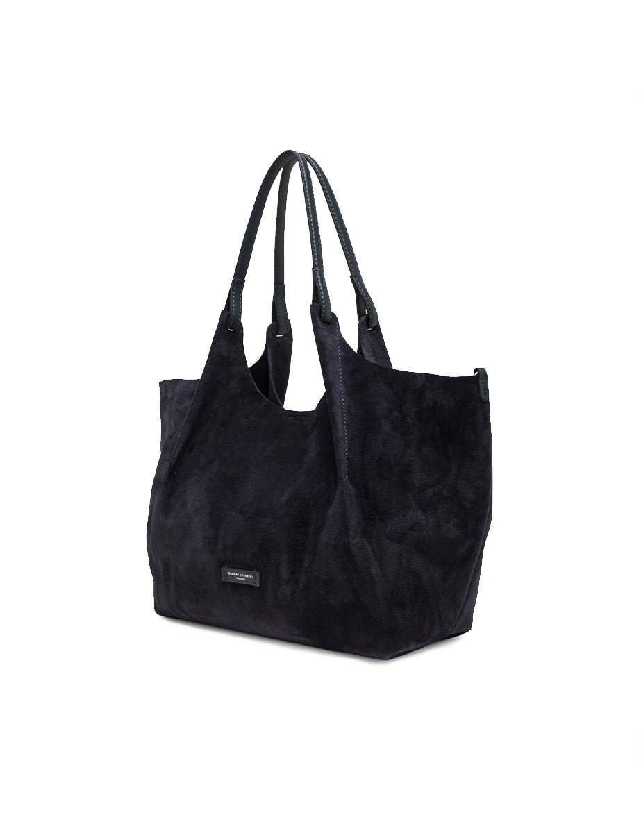 borsa pelle dua blu - gianni chiarini - shopper