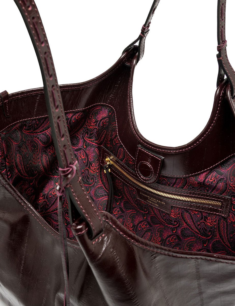 borsa pelle dua bordeaux - gianni chiarini - shopper
