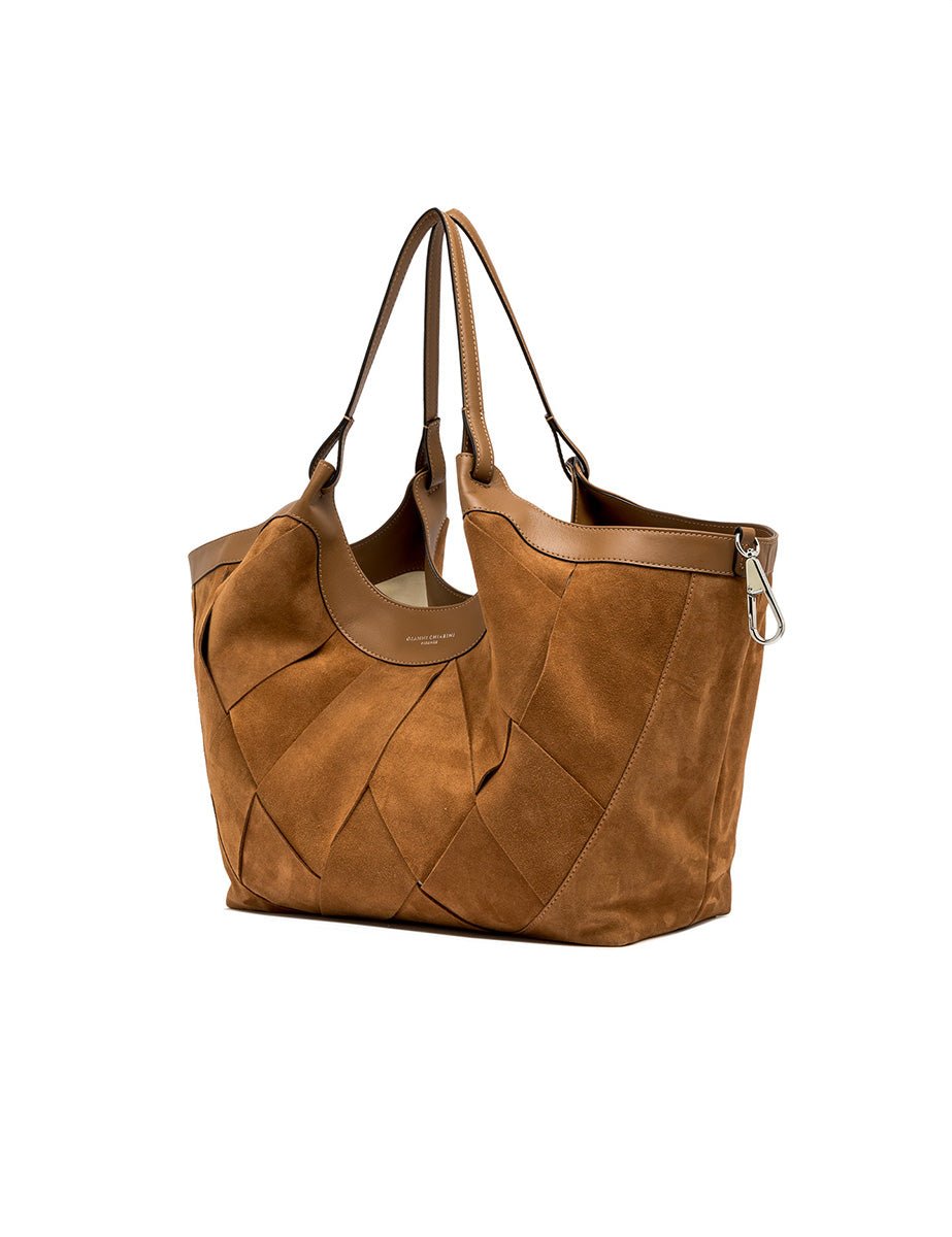 borsa pelle dua intreccio caramel - gianni chiarini - shopper