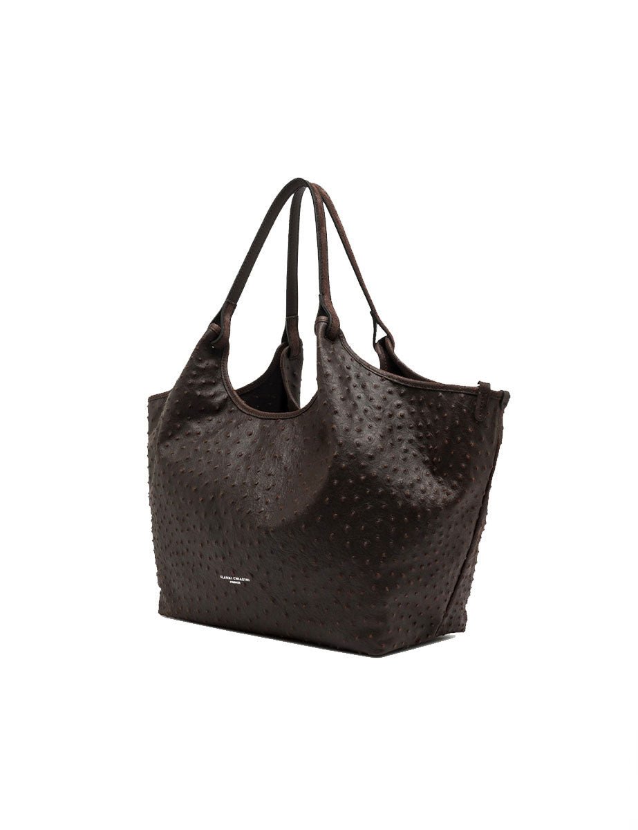borsa pelle dua marrone scuro - gianni chiarini - shopper