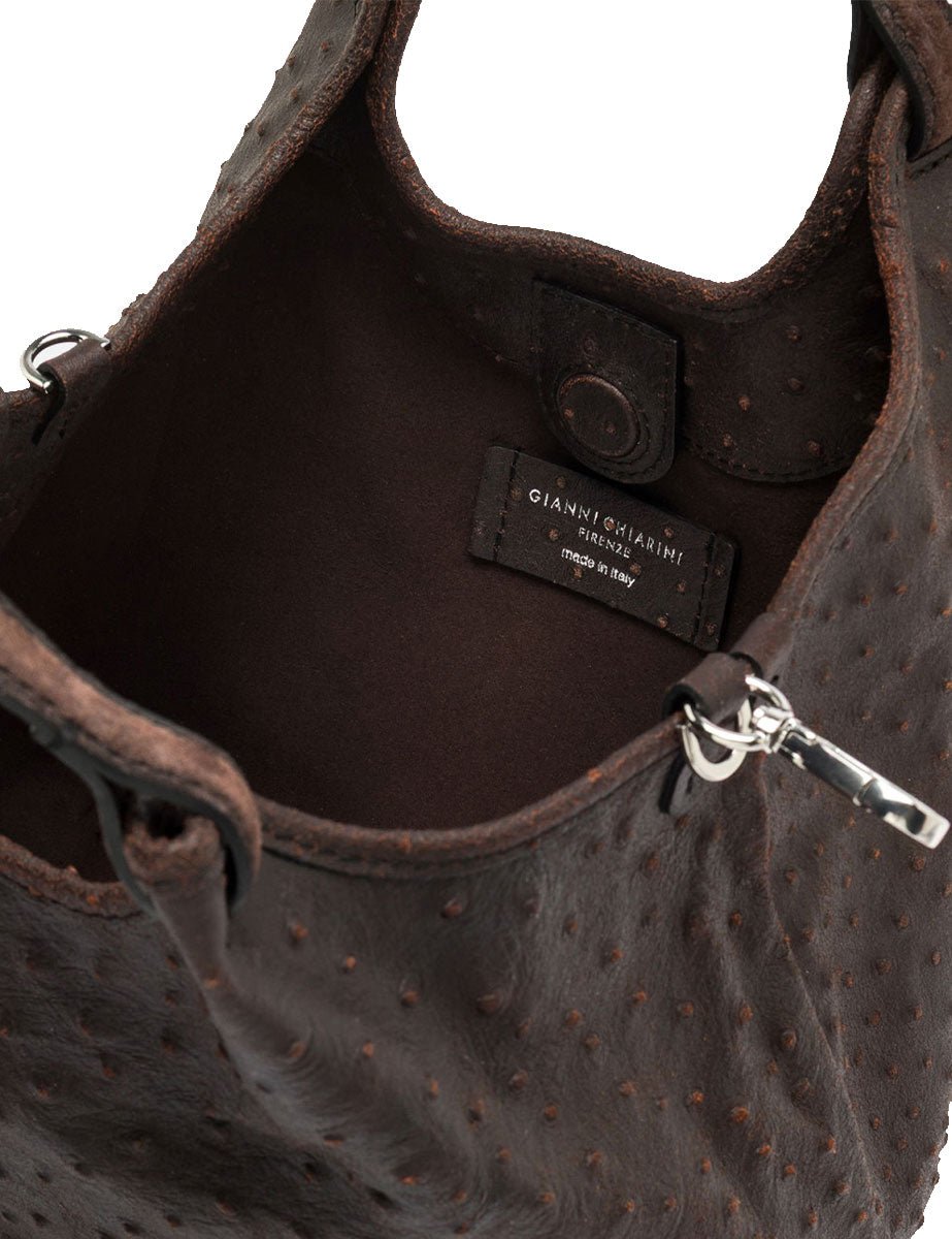 borsa pelle dua marrone scuro - gianni chiarini - shopper