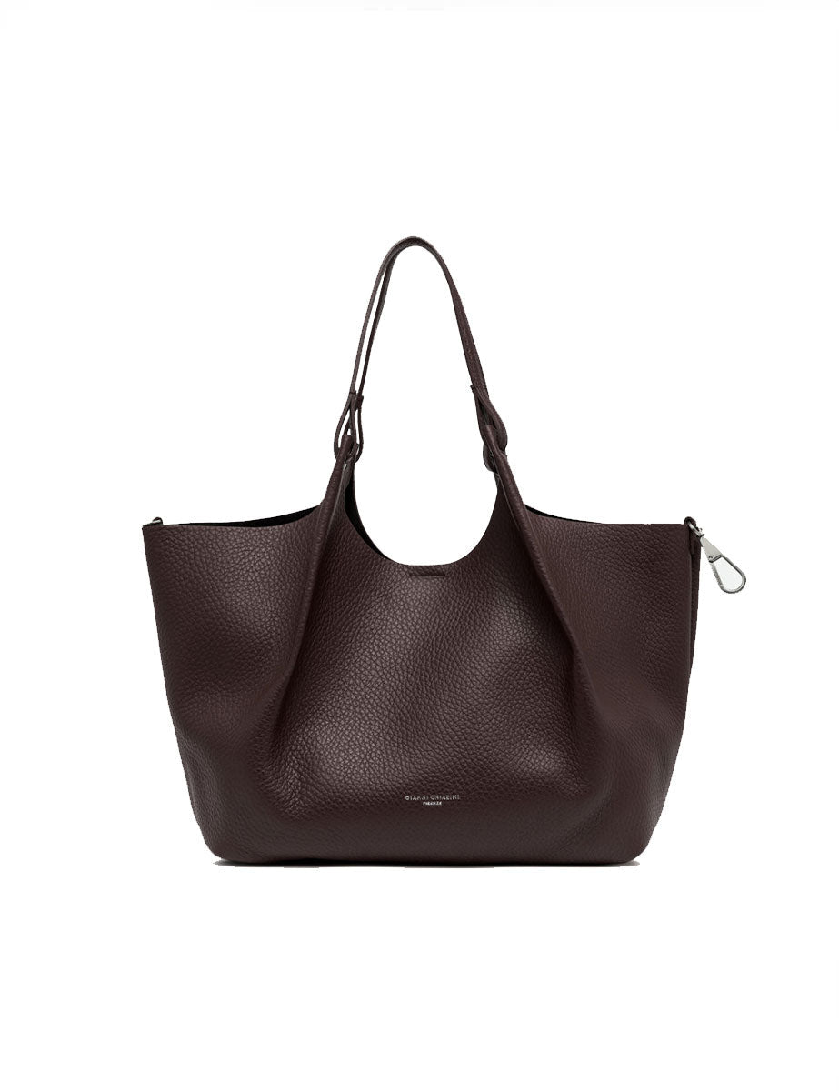 borsa pelle dua marrone scuro - gianni chiarini - shopper