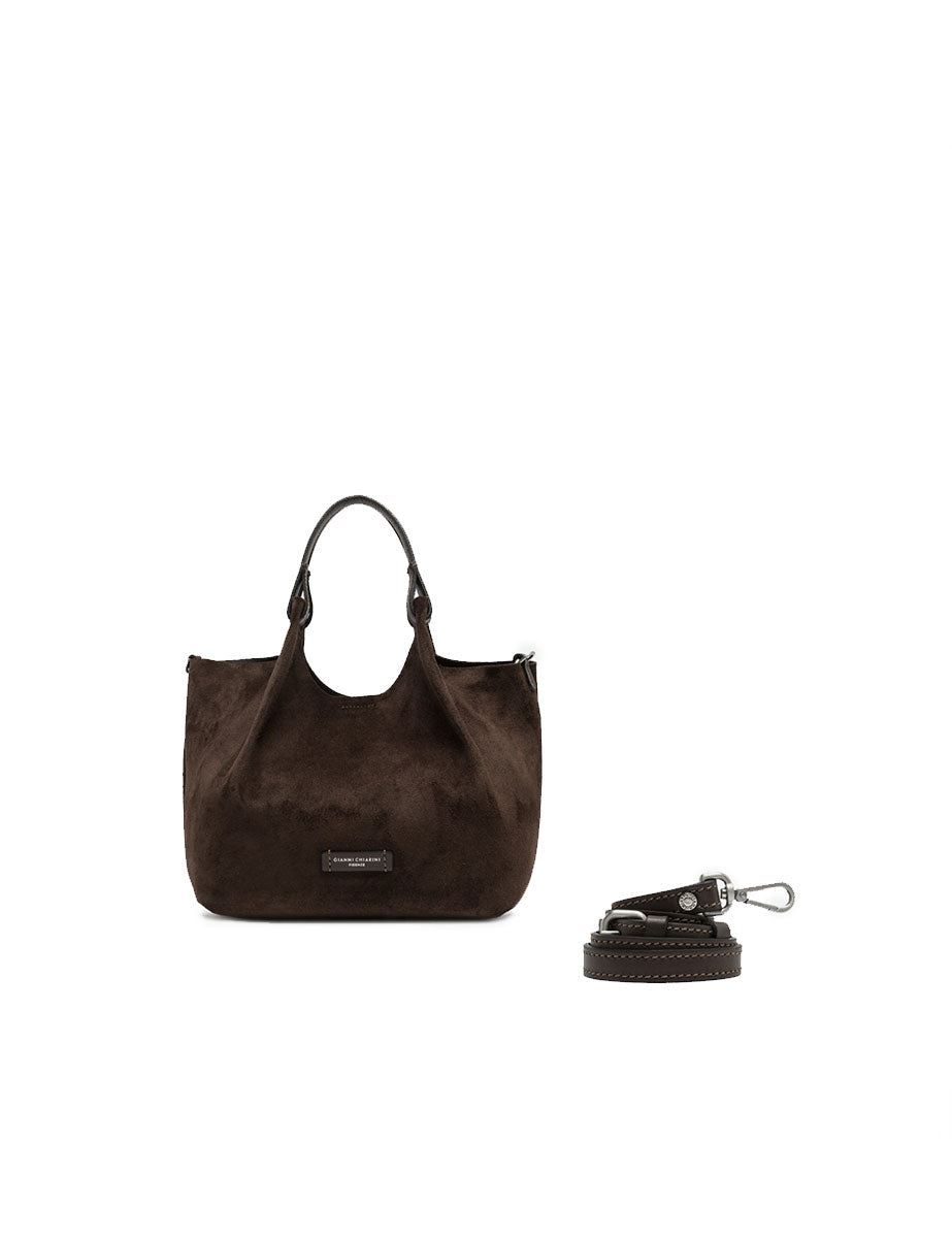 borsa pelle dua marrone scuro - gianni chiarini - shopper