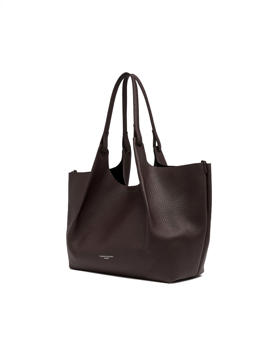 borsa pelle dua marrone scuro - gianni chiarini - shopper