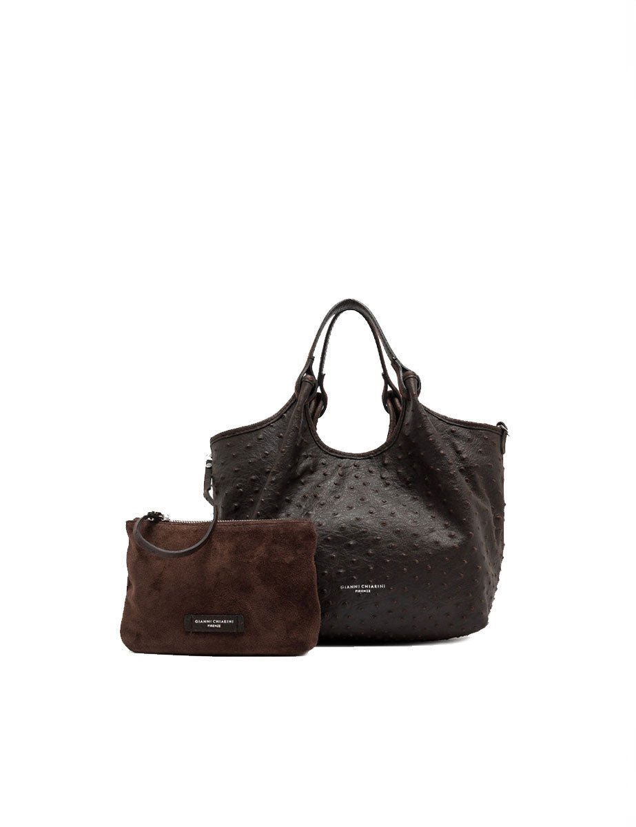 borsa pelle dua marrone scuro - gianni chiarini - shopper