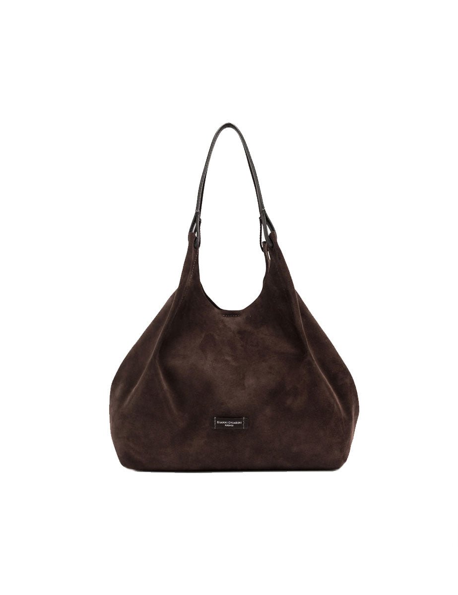 borsa pelle dua marrone scuro - gianni chiarini - shopper