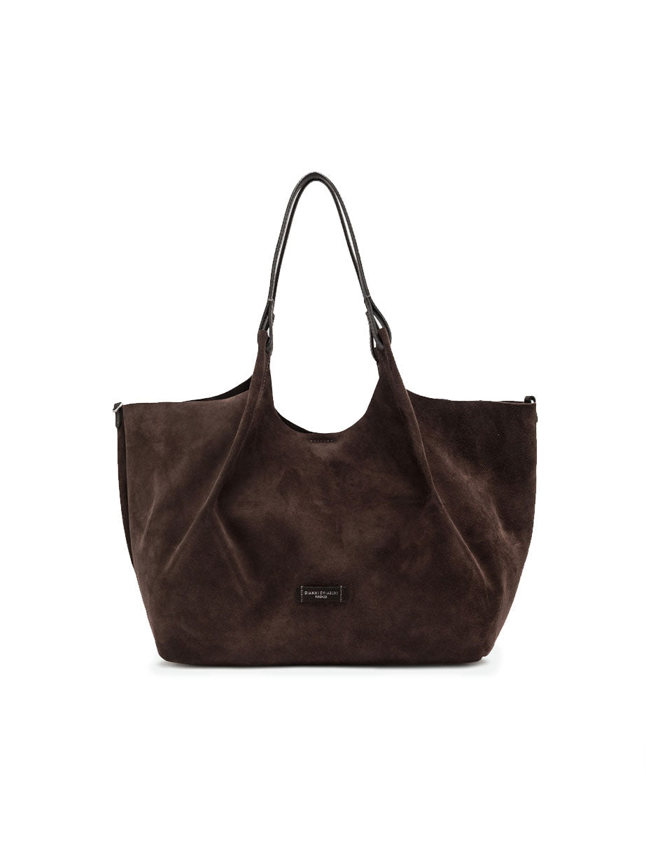 borsa pelle dua marrone scuro - gianni chiarini - shopper