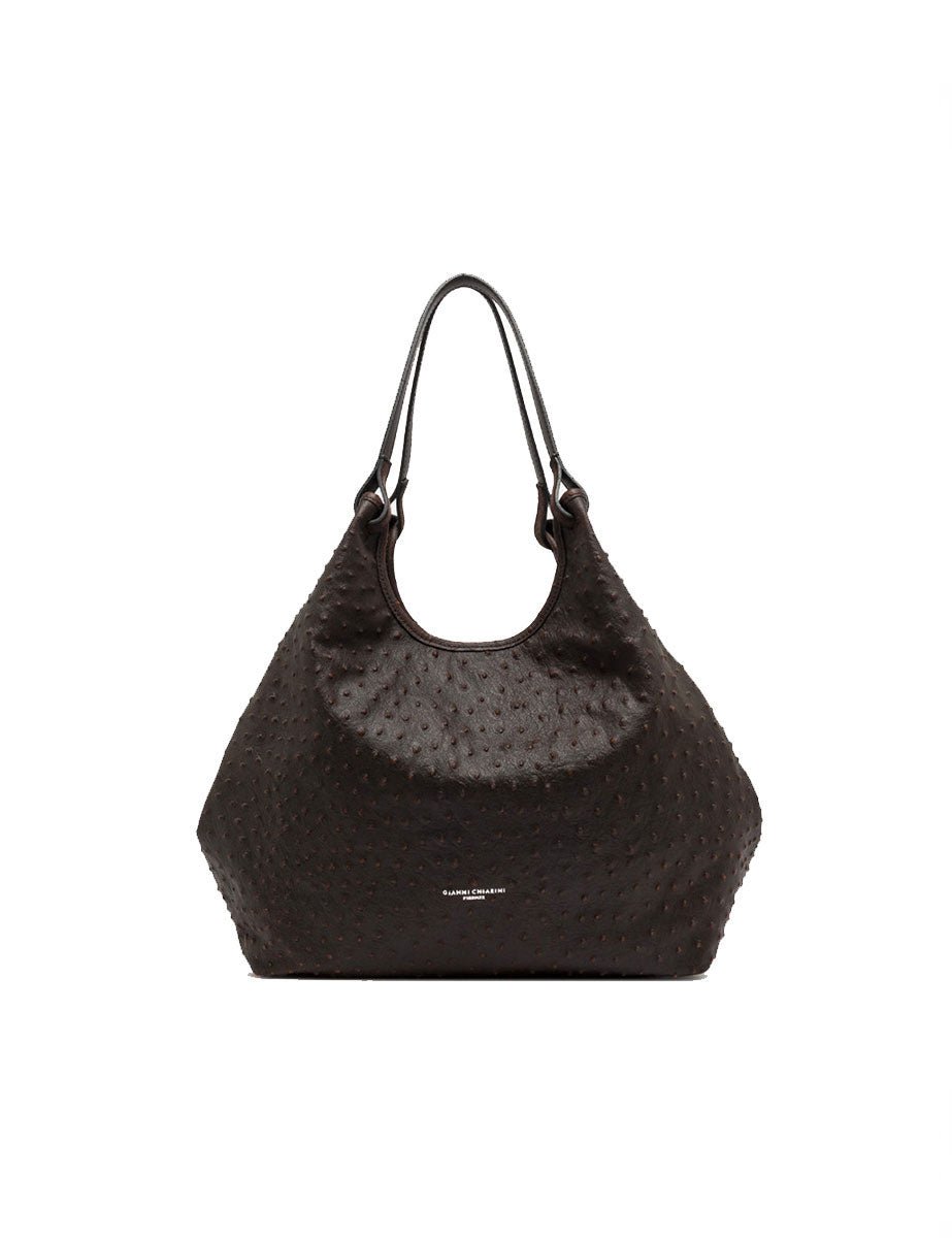 borsa pelle dua marrone scuro - gianni chiarini - shopper