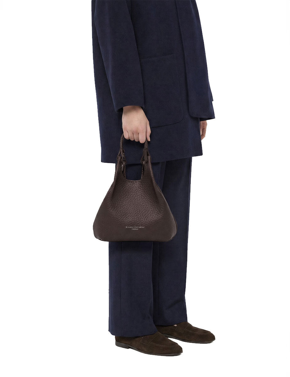 borsa pelle dua marrone scuro - gianni chiarini - shopper