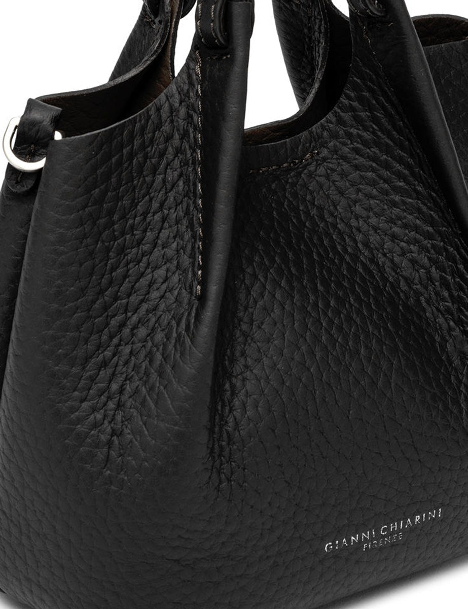 borsa pelle dua nero castoro - gianni chiarini - clutch